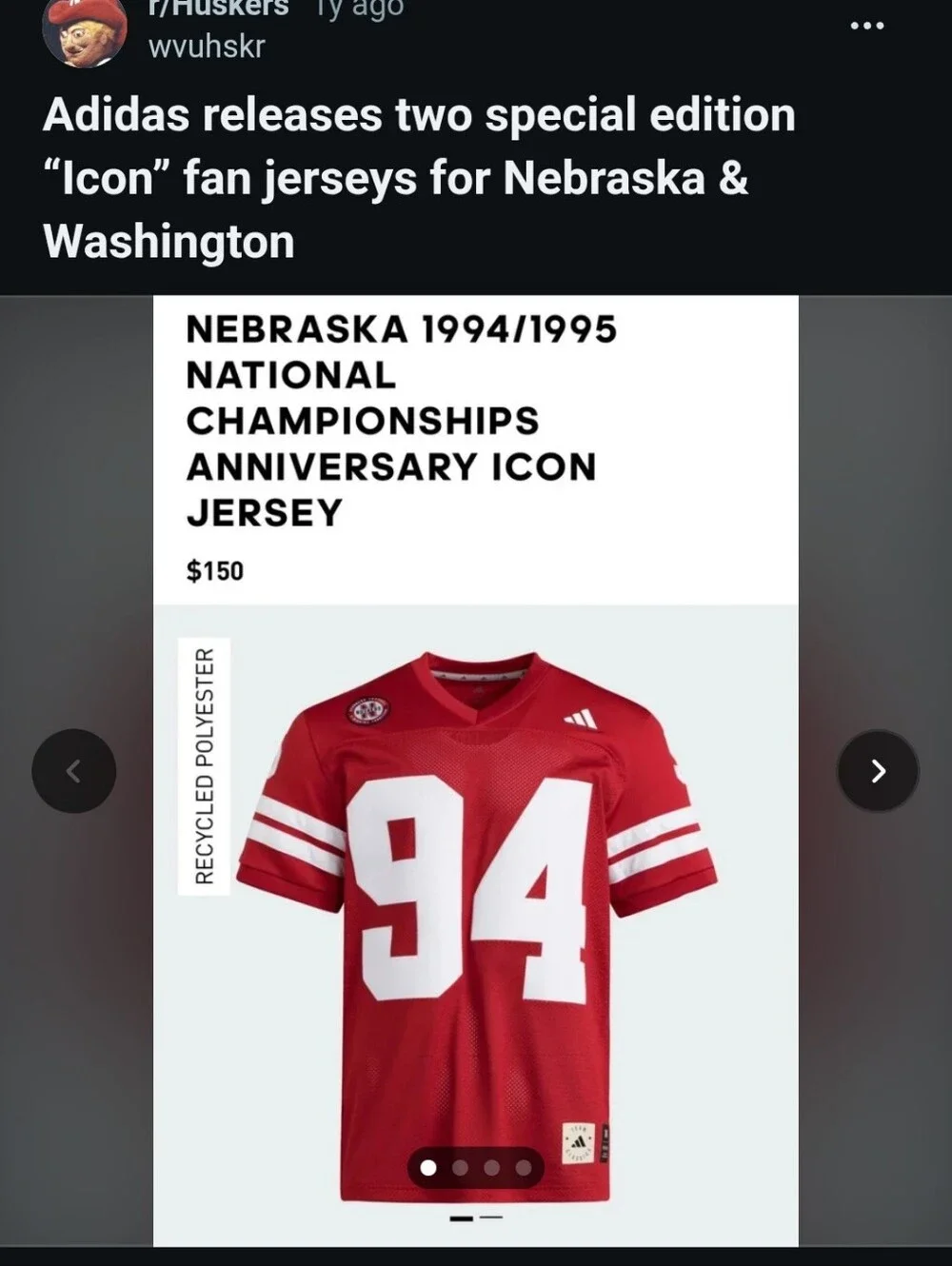 adidas nebraska cornhuskers